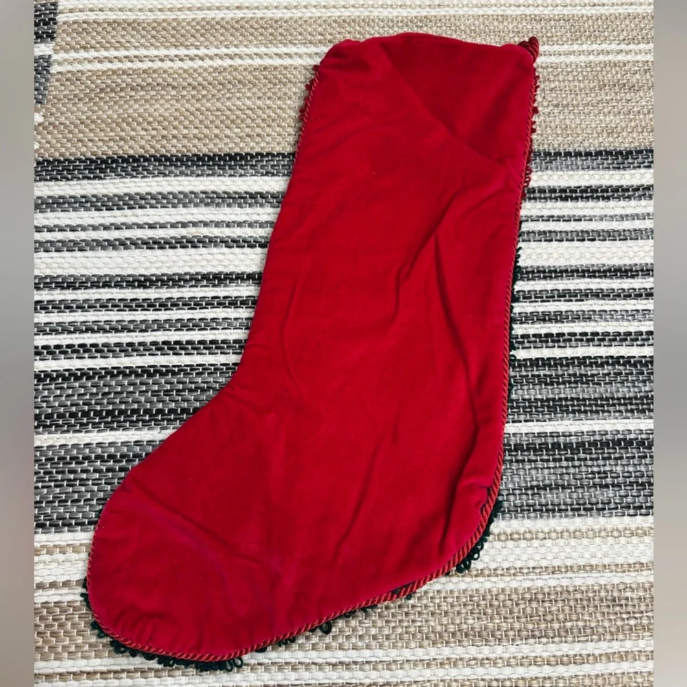 Reindeer Red Green Christmas‎ Holiday Stocking Boucle Fluffy